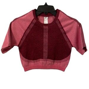 Fabletics Women's Helena Seamless Pink Heather Multi  Crop Top Size M